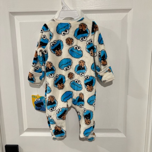 Sesame Street Cookie Monster One Piece Full Zip Size 3-6 Months NEW - Picture 10 of 12
